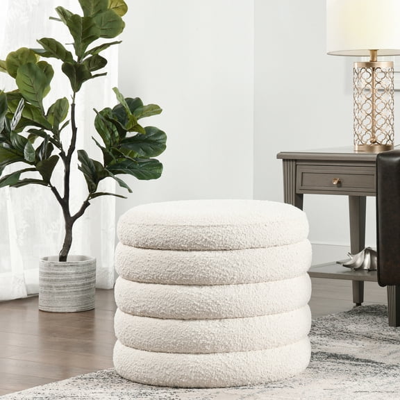 19 - inch Size | Round Ottoman for Extra Storage Space | Stable and Comfortable Sitting
