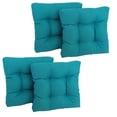thumbnail image 1 of 19-inch Squared Spun Polyester Tufted Dining Chair Cushion (Set of Four) - Aqua Blue, 1 of 5