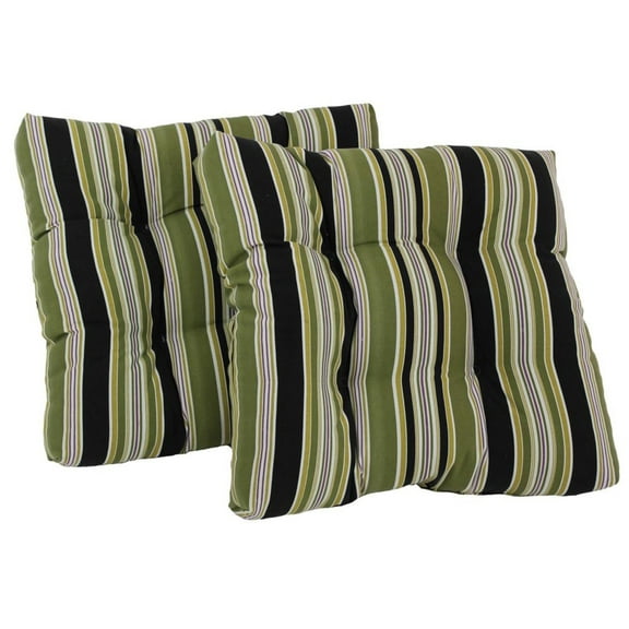 19-inch Squared Spun Polyester Tufted Dining Chair Cushion (Set of Two) - Eastbay Onyx