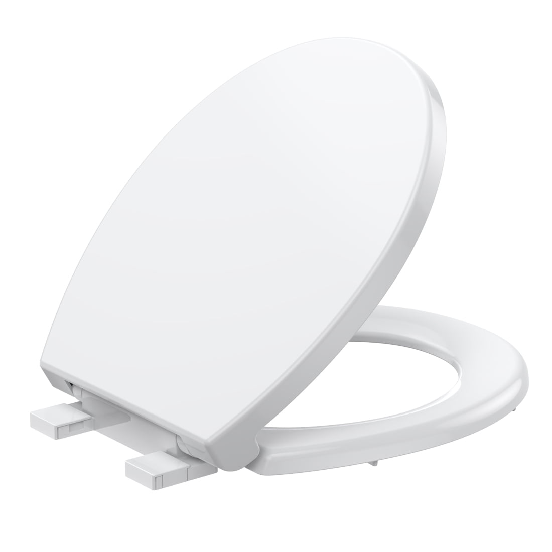19 inch Toddler Toilet Seat with Potty Training Seat Elongated, Toilet Seat for Family Built-in Removable, Soft Close + Easy Clean, PP Safe Material, White