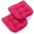 thumbnail image 1 of 19-inch U-Shaped Outdoor Spun Polyester Tufted Dining Chair Cushion (Set of 2)-Color:Bery Berry, 1 of 2