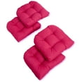 thumbnail image 1 of 19-inch U-Shaped Spun Polyester Outdoor Tufted Dining Chair Cushions (Set of 4)-Color:Bery Berry, 1 of 2