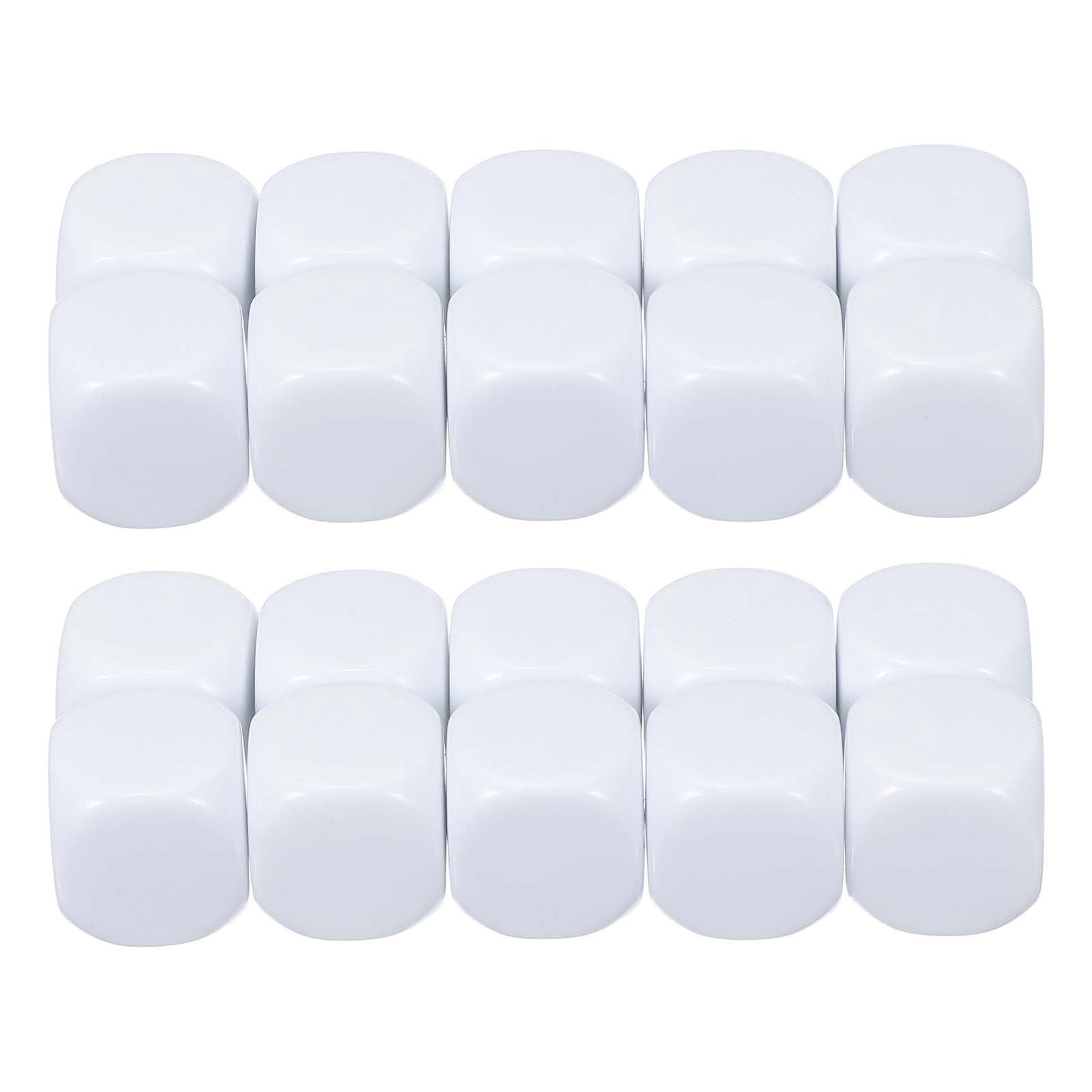 19 mm Acrylic Dice Blank, 100 Pcs Rounded Corner Blank Dice with Smoothed Surface Six Sided for Board, White