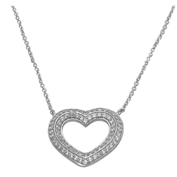 19 mm Sterling Silver Heart Necklace