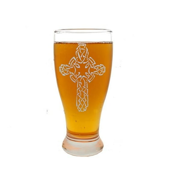 19 oz Celtic Cross Engraved Pint Glass