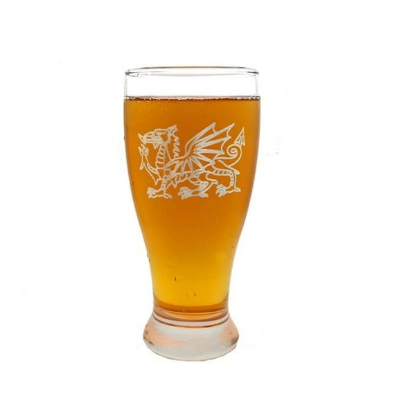 19 oz Welsh Dragon Engraved Pint Glass