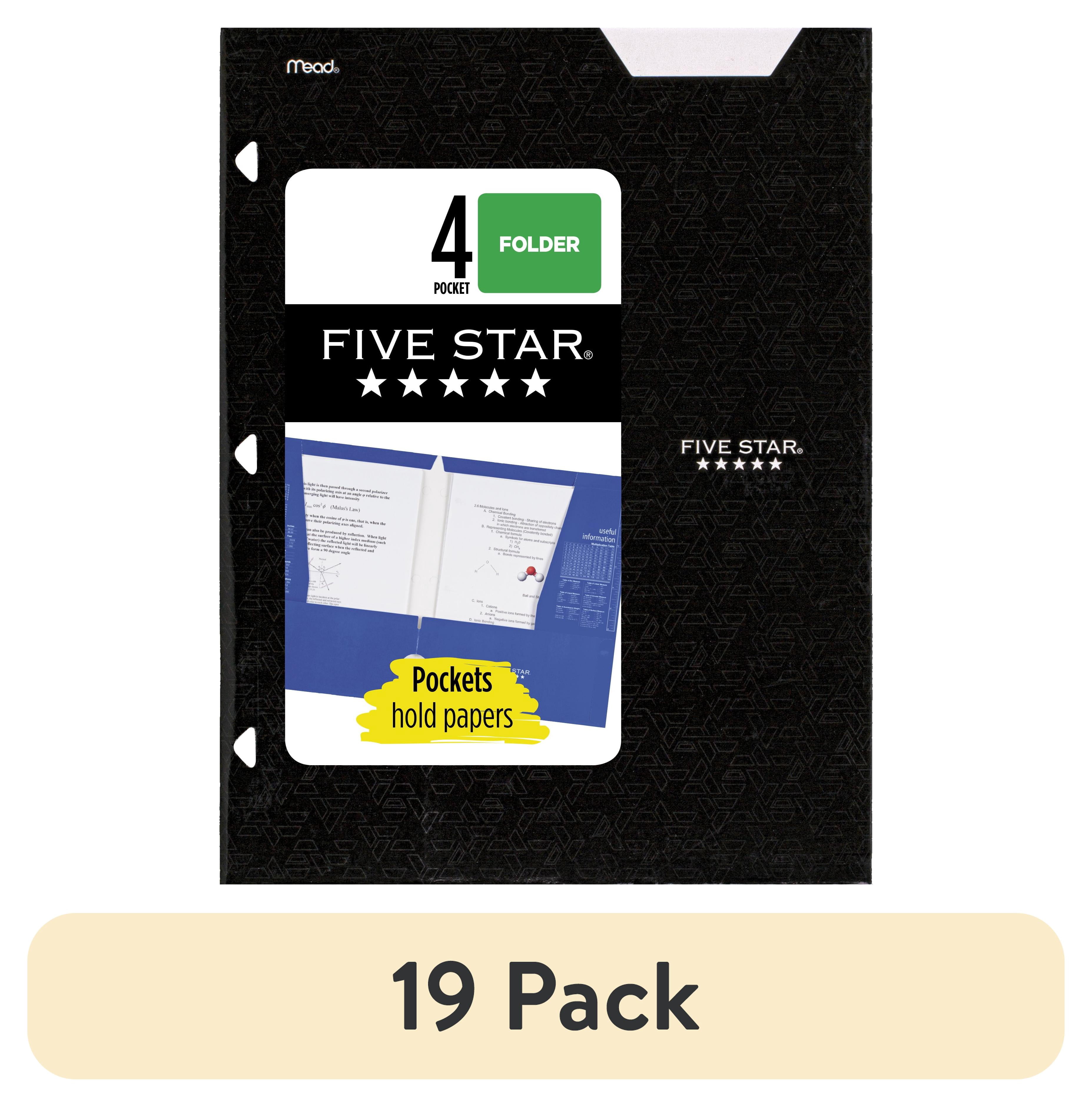 (19 pack) Five Star 4-Pocket Paper Folder, Black