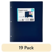 (19 pack) Pen+Gear 8-Pocket Poly Folder, 9.45" x 11.81", Blue