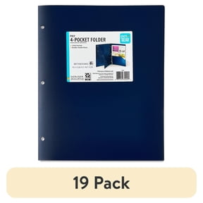 (19 pack) Pen+Gear 8-Pocket Poly Folder, 9.45" x 11.81", Blue