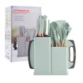 thumbnail image 1 of 19 pcs Elegant Non-stick Silicone Utensil Kitchen accessories set gift set-light green, 1 of 8