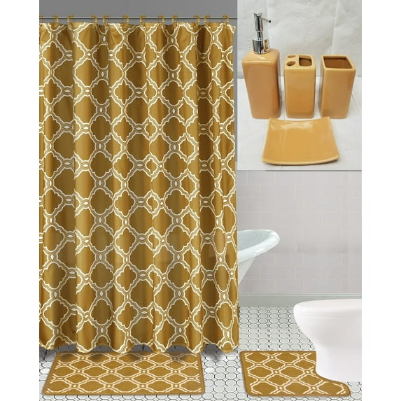 19 piece Bathroom Combo 2 Tone Different Design Mix & Match Bath Accessory Set