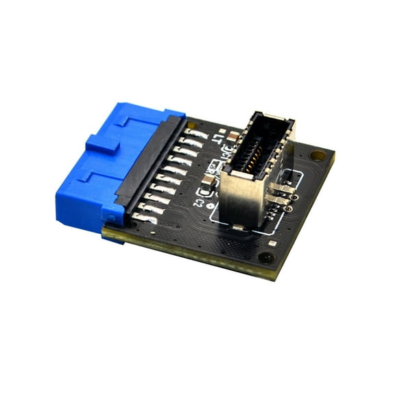 19 to 20 Pin USB Front Panel Right Angle Adapter, USB 3.0 Front Panel Socket Key-A Type-E Internal Header to USB 3.2 Header Adapter Accessories