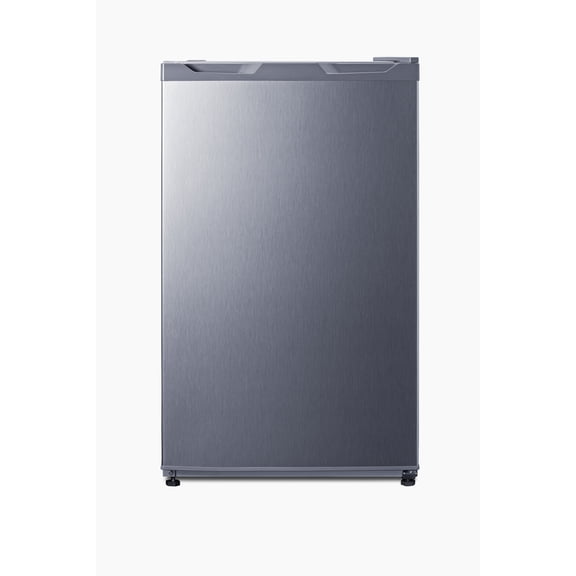 19" wide ADA height manual defrost refrigerator-freezer in a stainless steel look