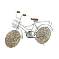 thumbnail image 1 of 19" x 12" Brown Metal Bike Sculpture with Carved Wood Wheels, by DecMode, 1 of 9