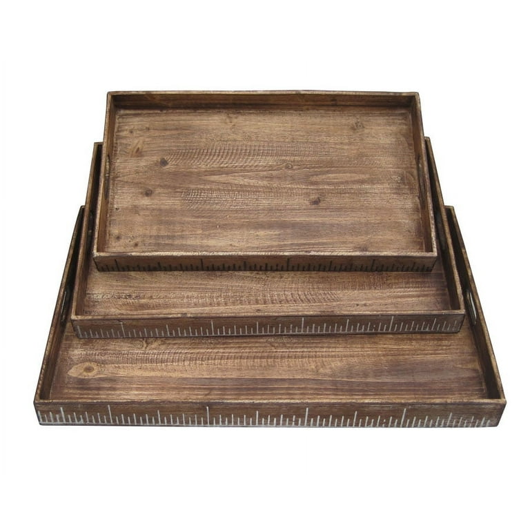 19 X 12 Brown Wood Tray Set 19 X 12 Brown Wood Tray Set