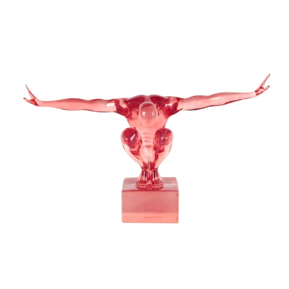 19" x 13" Pink Resin Tinted Posing People Sculpture, by DecMode