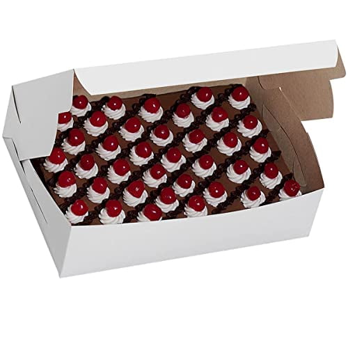 19" x 14" White Paper Cake Box by Celebrate It - Fits 18" x 12" Sheet Cakes or 24 Cupcakes - Bulk 30 Pack