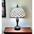thumbnail image 1 of 19 x 15 x 11 in. Dark Brown Metal Candlestick Table Lamp with White Dome Shade, 1 of 1
