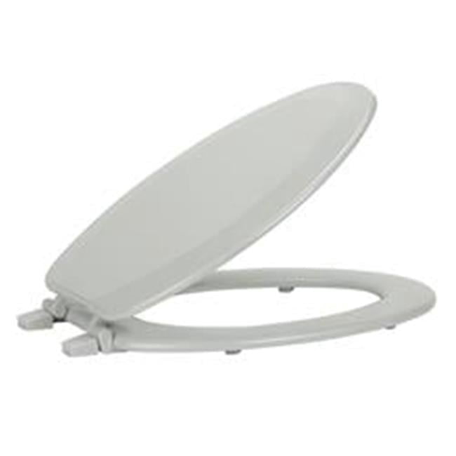 19 x 15 x 2.75 in. Fantasia Elongated Wood Toilet Seat, Silver