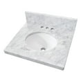 thumbnail image 1 of 19 x 17 in. Fredrickson Carrara Marble Vanity Top with Oval Sink & 4 in. Faucet Drillings, Carrara White, 1 of 1