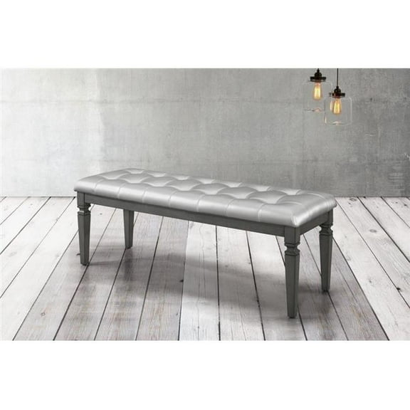 19 x 18 x 54 in. Allura Bed Bench - Gray
