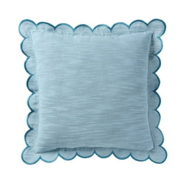 Urban Shop 18x18 Blue Ribbed Throw Pillow Soft Polyester Comfort
