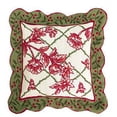 thumbnail image 1 of Cranberry Toile Needlepoint Pillow, 19" x 19", 1 of 2