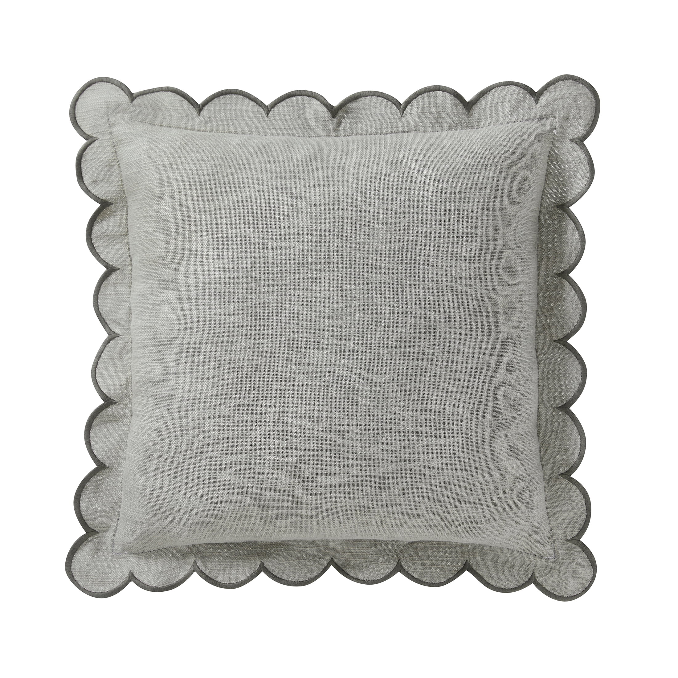 19" Sage Green Cotton-Polyester Scallop Flange Pillow