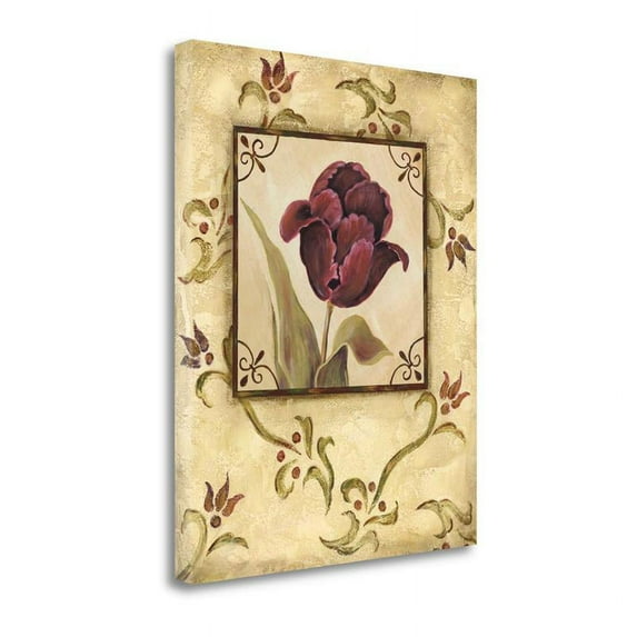 19" x 24" Purple Tulip II By Jo Moulton - Print on Canvas Fabric Multi-Color