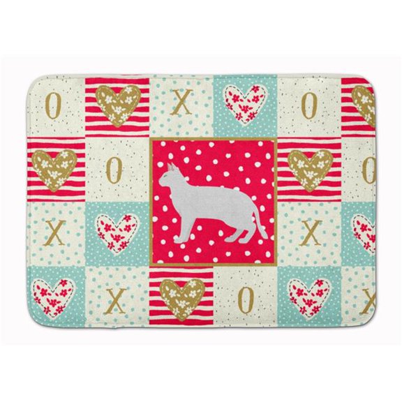 19 x 27 in. Russian White Black No.2 Cat Love Machine Washable Memory Foam Mat