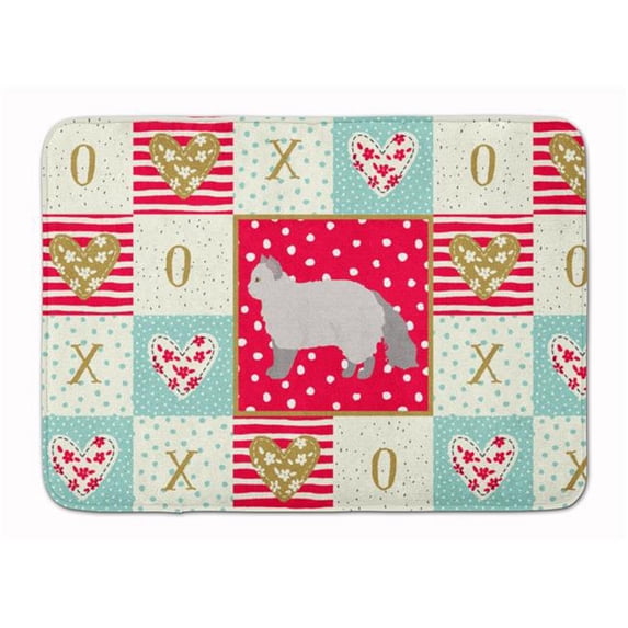 19 x 27 in. Selkirk Rex No.2 Cat Love Machine Washable Memory Foam Mat