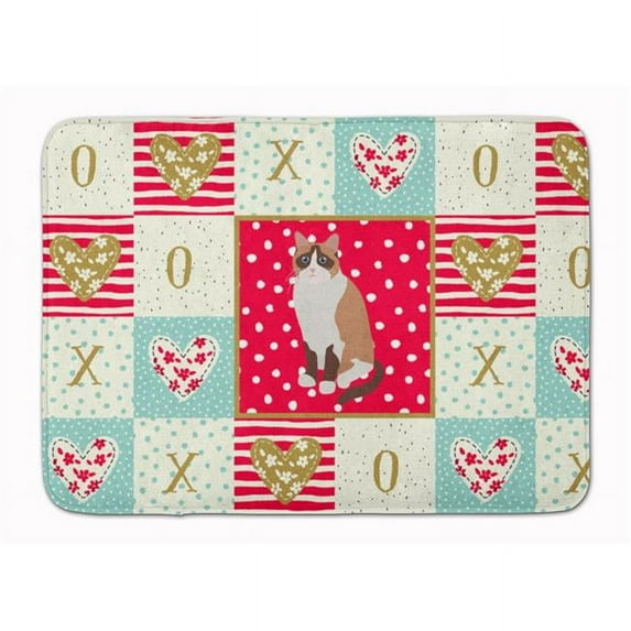 19 x 27 in. Snowshoe Cat Love Machine Washable Memory Foam Mat