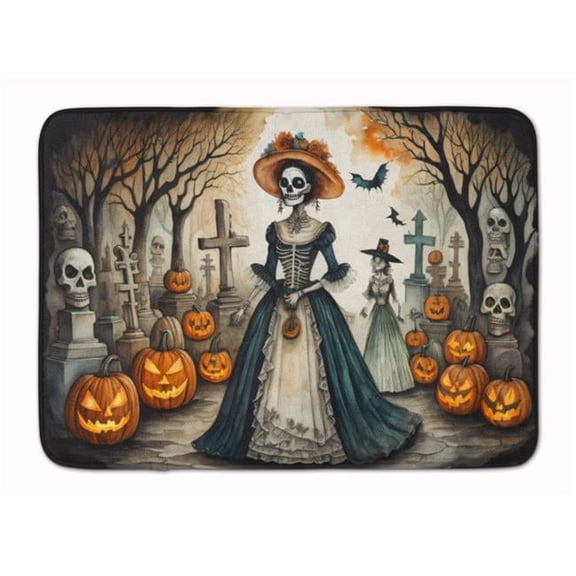 19 x 27 in. Unisex La Catrina Skeleton Spooky Halloween Memory Foam Kitchen Mat