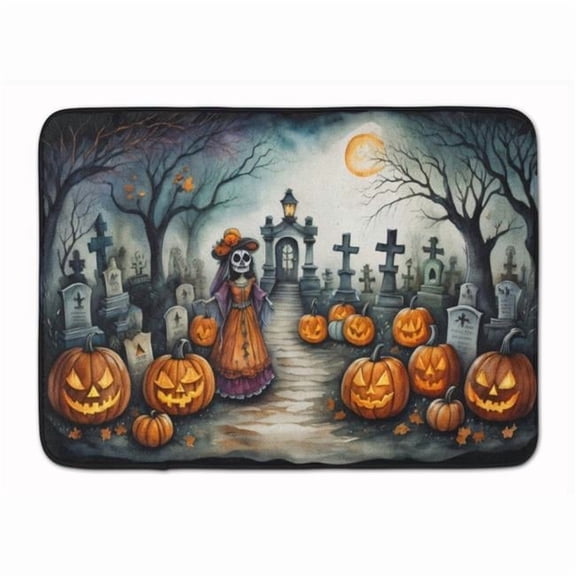19 x 27 in. Unisex La Catrina Skeleton Spooky Halloween Memory Foam Kitchen Mat