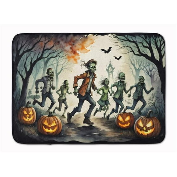 19 x 27 in. Unisex Zombies Spooky Halloween Memory Foam Kitchen Mat