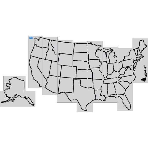 19' x 30' US Map Playground Stencil Thickness: .125