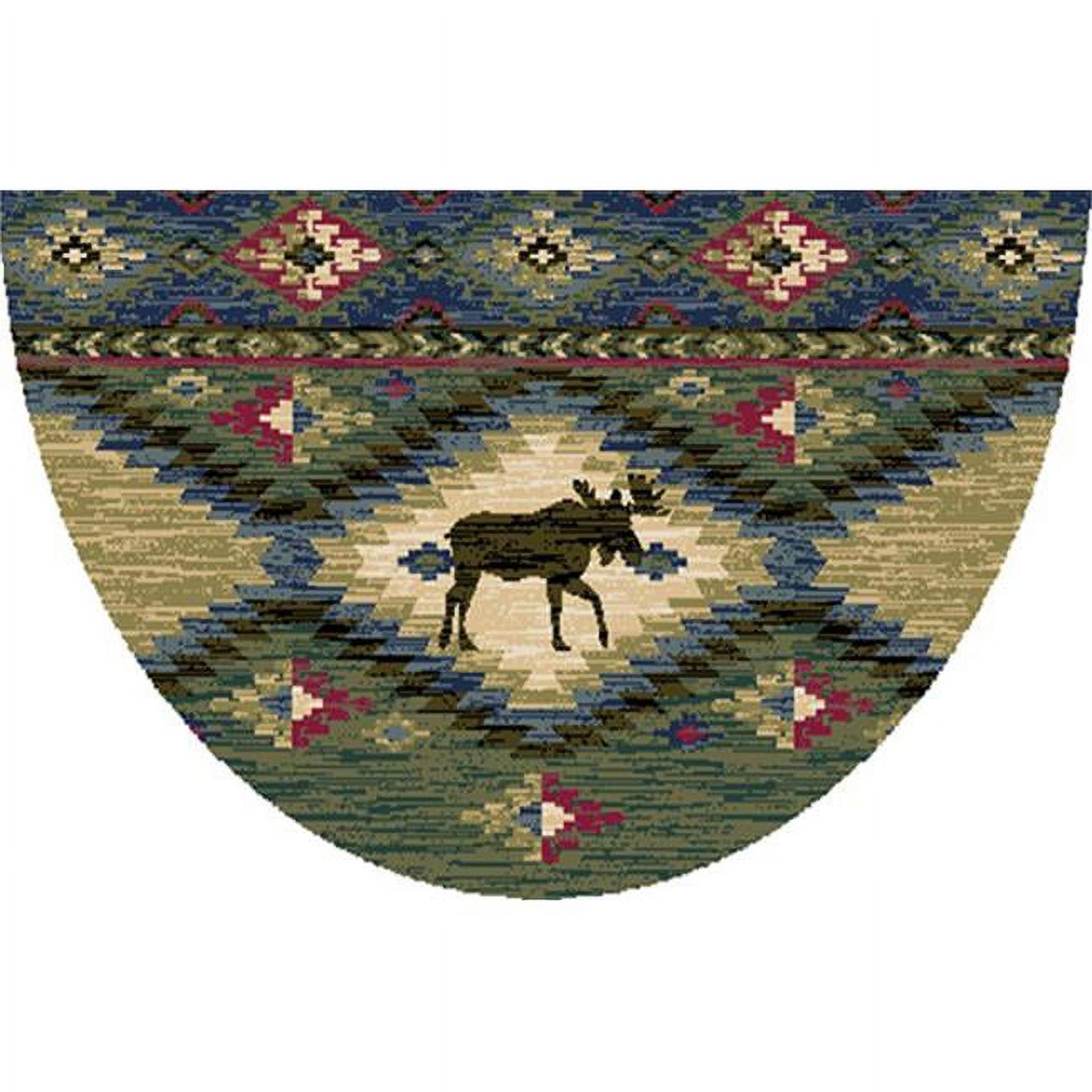 19 x 31 in. Cozy Cabin Yukon Printed Nylon Kitchen Mat & Rug, Blue ...