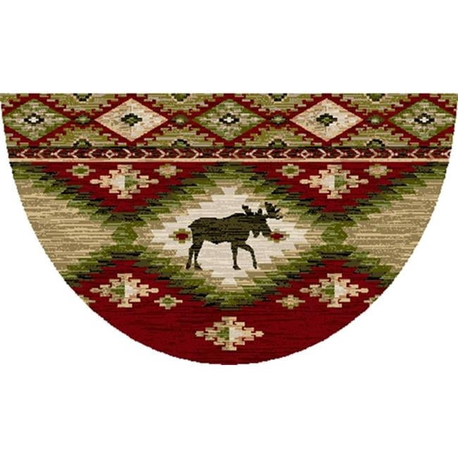 19 x 31 in. Cozy Cabin Yukon Printed Nylon Kitchen Mat & Rug, Red ...