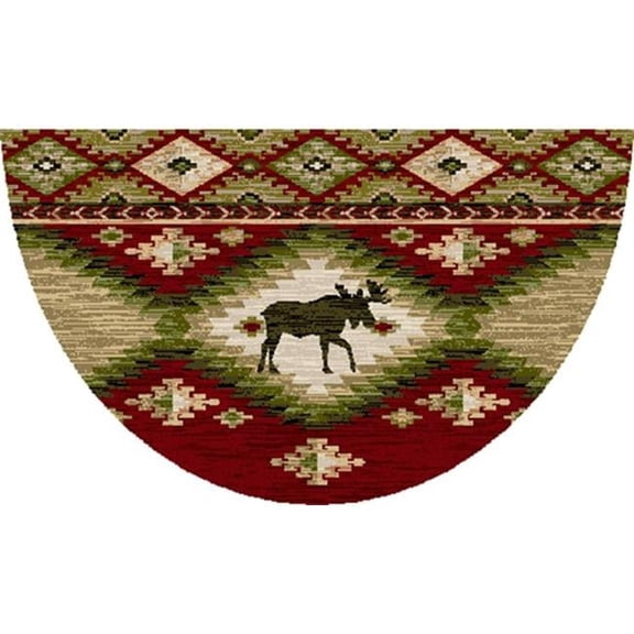 19 x 31 in. Cozy Cabin Yukon Printed Nylon Kitchen Mat & Rug, Red