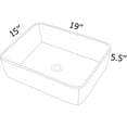 thumbnail image 1 of 19"x15" Vessel Sink Rectangule Bowl Sinks for Bathrooms White Vessel Sink Above Counter Rectangular Ceramic Vessel Bathroom Sink Porcelain Lavatory Vanity Sink Basin, 1 of 6