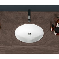 19"x16" Ceramic Bathroom Sink With Overflow - White, Oval Undermount, Stain-, Space Saving Design 19"x16", Undermount Overflow,