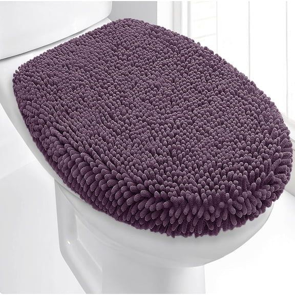 19"x19" - Plum Purple Soft Cozy Plush Chenille Toilet Seat Cover