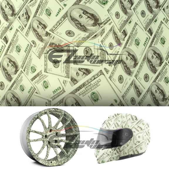 19"x38" Hydrographic Film Hydro Dip Water Transfer 100 Dollar Bill Benjamin #12