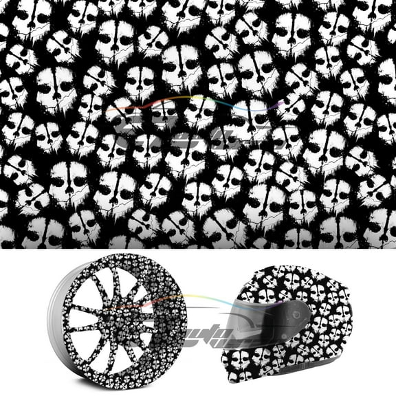 19"x38" Hydrographic Film Hydro Dipping Water Transfer Horror Skull Evil #17