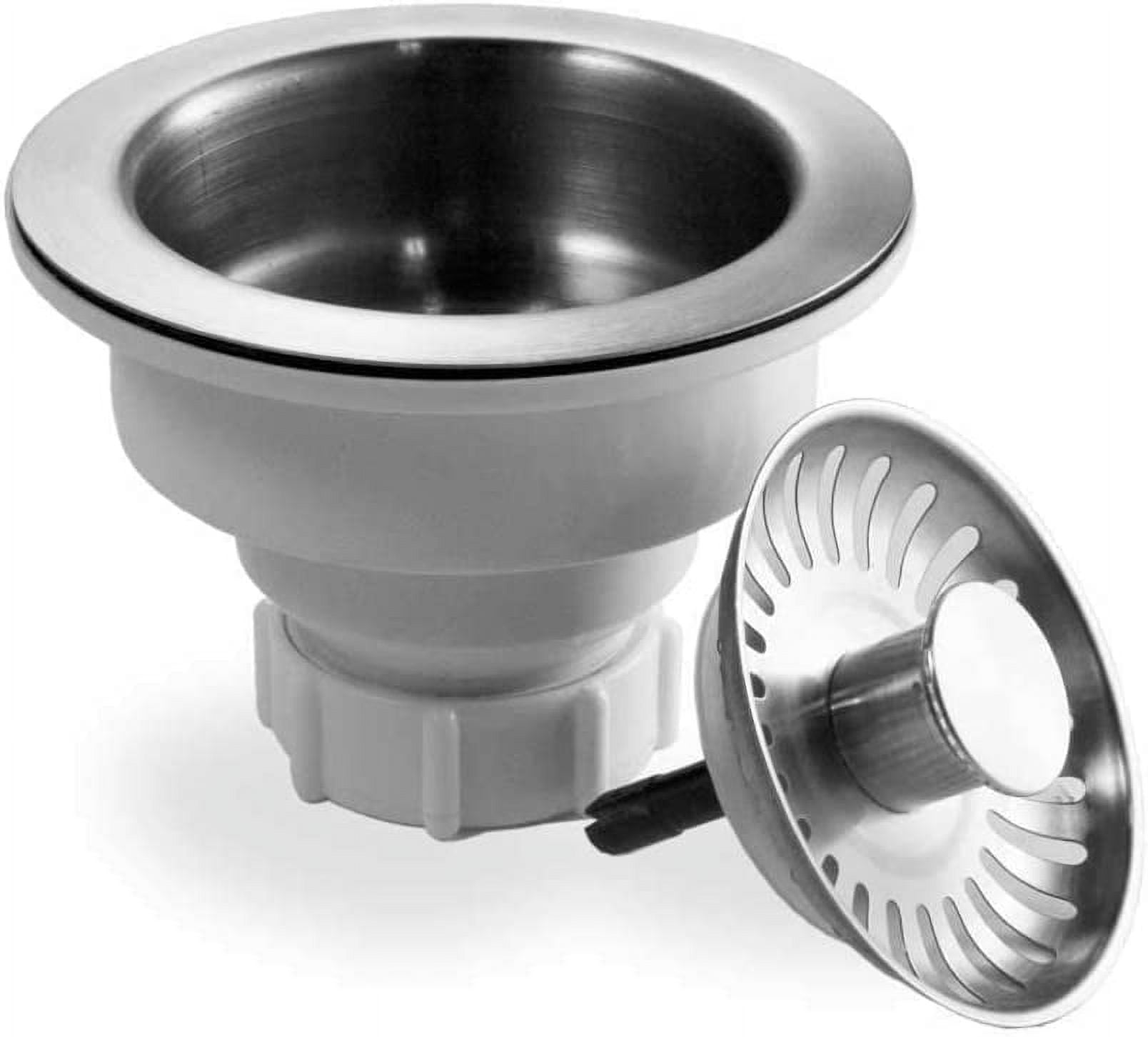 EZ Grip Stainless Steel Push-Pop Kitchen Sink Strainer, 3.5 inch