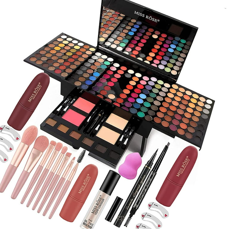 Miss Rose 190 Colors Makeup Kit, All in One Set for Women and