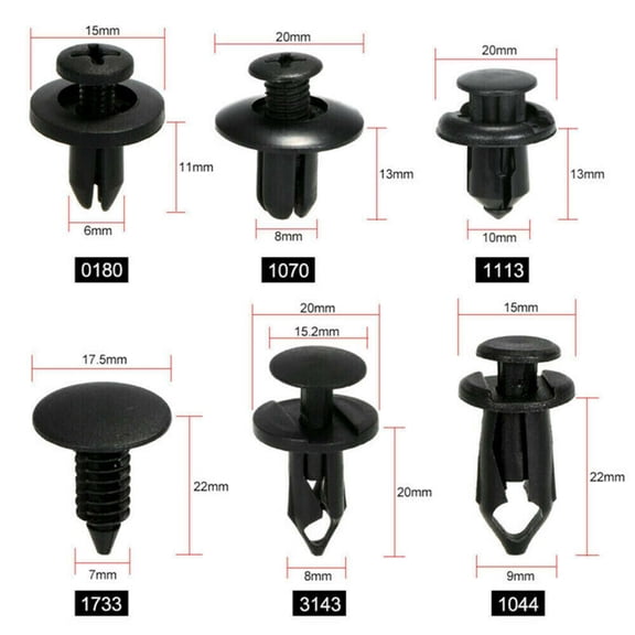 190 Pcs Car Push Pin Rivet Trim Clips Kit Auto Fastener Plastic Fastener Rivet