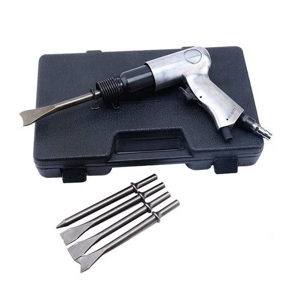 190 Pneumatic Shovel Air Chisel Rust Remover Wind Pick Brake Pad Derusting Tools With 5 Head Plastic Case ,Easy to Use