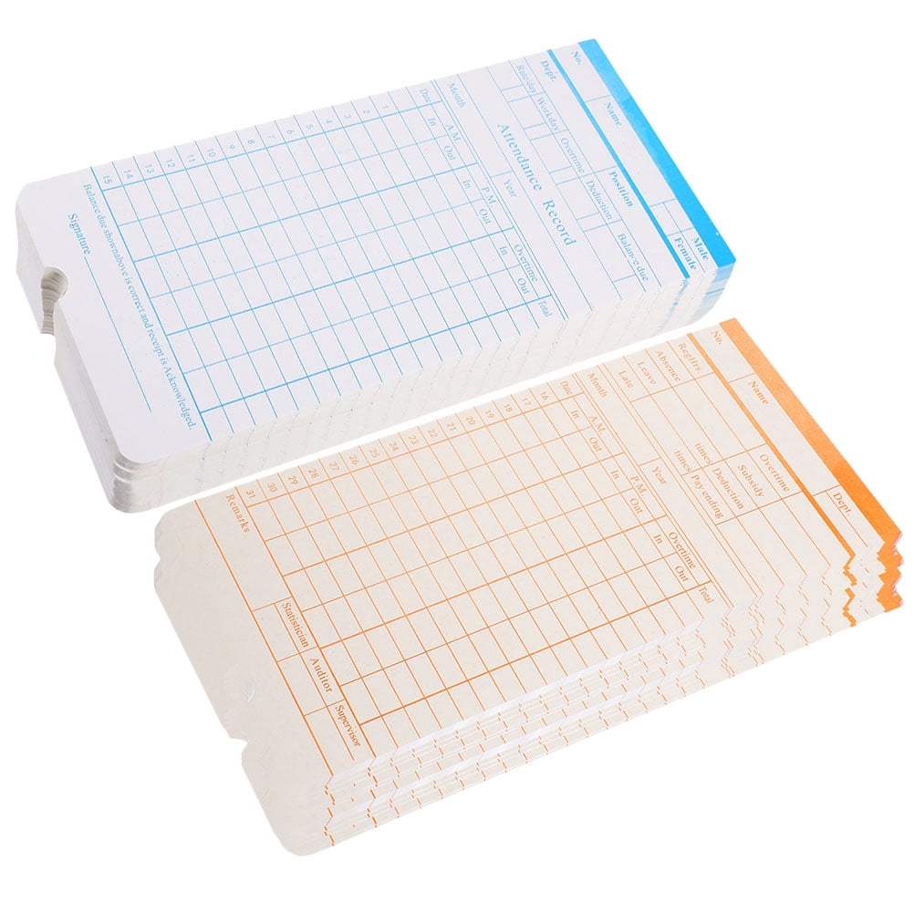 190 Sheets Universal Timecard Sheets Office Use Attendance Cards Time