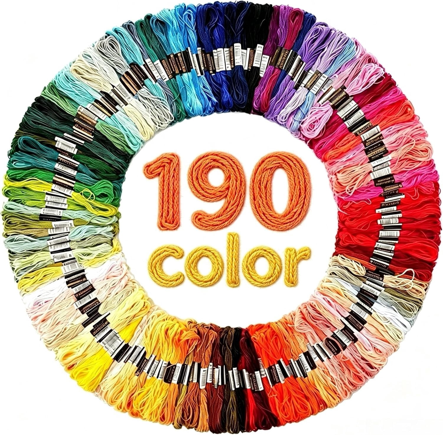Yearn String 190 Skeins Rainbow Color Embroidery Floss Friendship Bracelet String ...